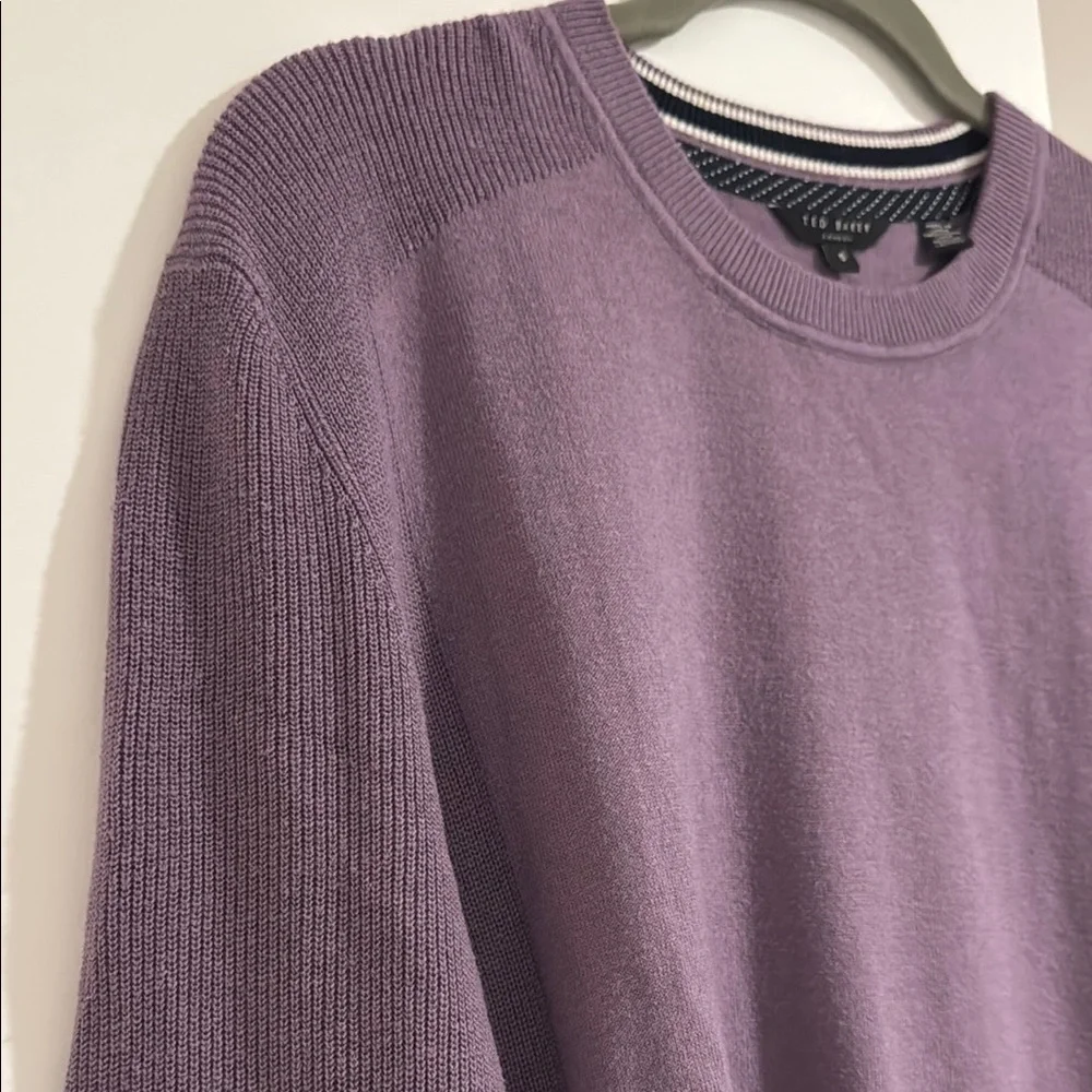 Ted Baker Men's Crewneck Sweater in Dusty Purple - Picture 4 of 6